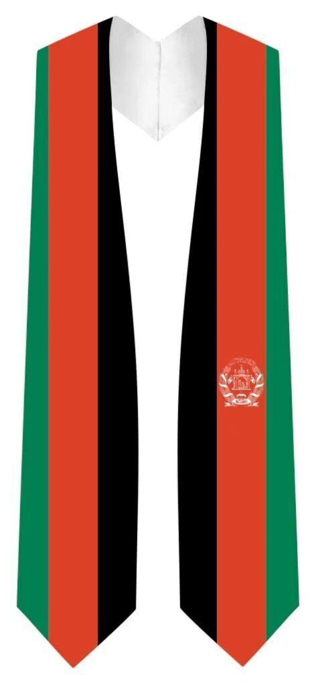 5820 AFGHANISTAN Flag Graduation Stole - Fits All Body Types - AFGHANISTAN